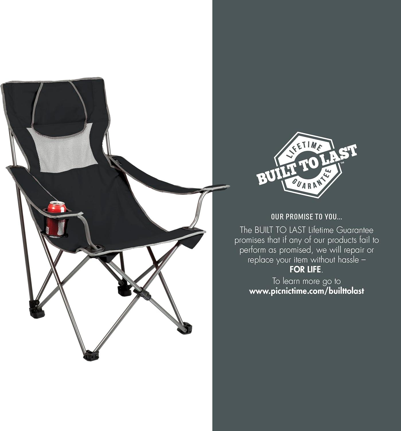 image:imagePicnic TIME NCAA Alabama Crimson Tide Campsite Camping Chair Picnic Chair Outdoor Folding Chair with Carry Bag Beach Chair Black with Gray AccentsArkansas Razorbacks