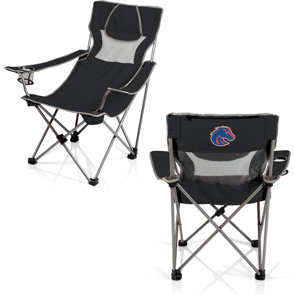 image:imagePicnic TIME NCAA Alabama Crimson Tide Campsite Camping Chair Picnic Chair Outdoor Folding Chair with Carry Bag Beach Chair Black with Gray AccentsBoise State Broncos