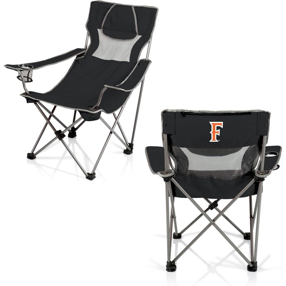 image:imagePicnic TIME NCAA Alabama Crimson Tide Campsite Camping Chair Picnic Chair Outdoor Folding Chair with Carry Bag Beach Chair Black with Gray AccentsCal State Fullerton Titans