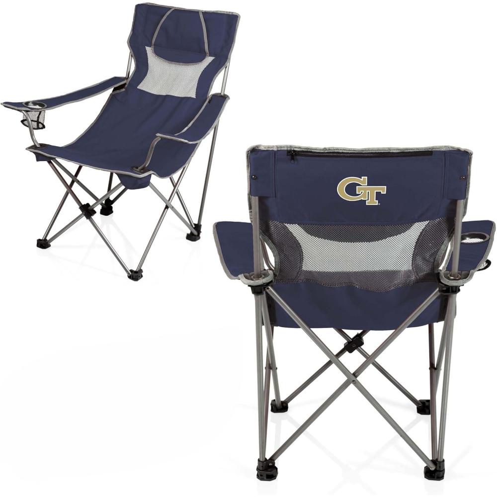 image:imagePicnic TIME NCAA Alabama Crimson Tide Campsite Camping Chair Picnic Chair Outdoor Folding Chair with Carry Bag Beach Chair Black with Gray AccentsGeorgia Tech Yellow Jackets