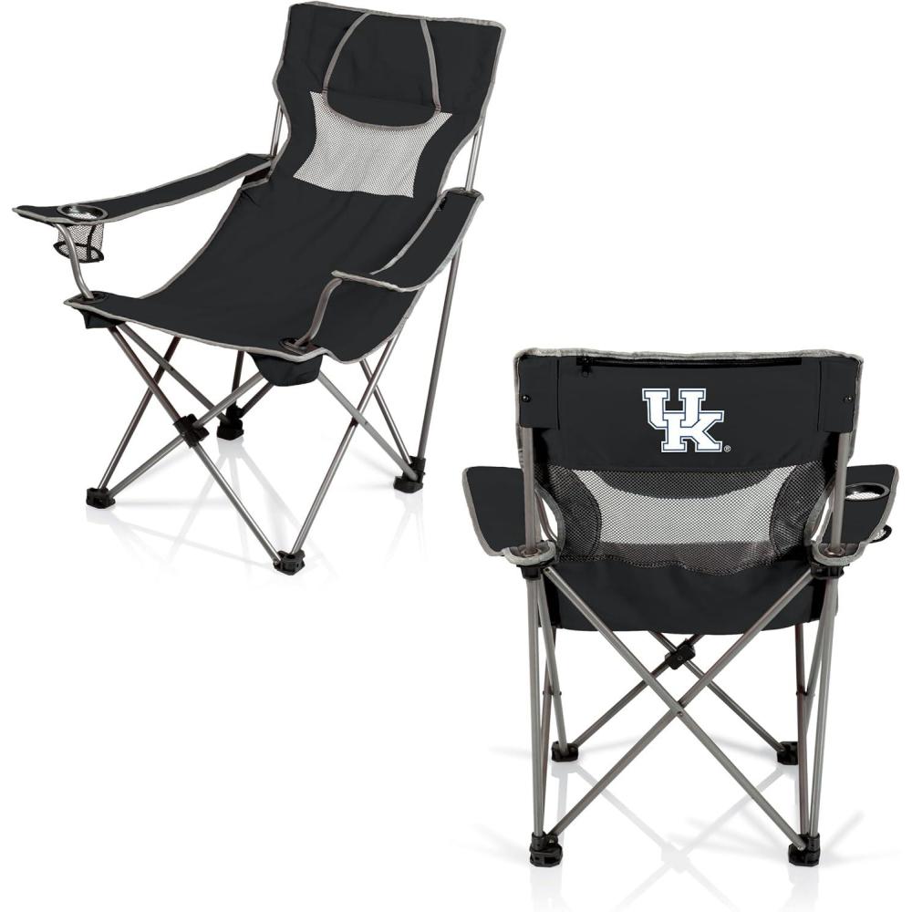 image:imagePicnic TIME NCAA Alabama Crimson Tide Campsite Camping Chair Picnic Chair Outdoor Folding Chair with Carry Bag Beach Chair Black with Gray AccentsKentucky Wildcats