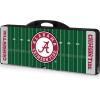PICNIC TIME NCAA Alabama Crimson Tide Folding Picnic Table with 4 Seats, Camping Table, Outdoor Table with Umbrella Hole, (Black – Football Field)