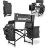 PICNIC TIME NCAA Alabama Crimson Tide Fusion Camping Chair with Side Table and Soft Cooler, Beach Chair for Adults, Lawn Chair, (Dark Gray with Black Accents)