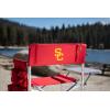 PICNIC TIME NCAA Alabama Crimson Tide Sports Chair with Side Table, Beach Chair, Camp Chair for Adults, (Black)(Usc Trojans)