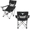 Picnic TIME NCAA Alabama Crimson Tide Campsite Camping Chair, Picnic Chair, Outdoor Folding Chair with Carry Bag, Beach Chair, (Black with Gray Accents)(Texas Longhorns)