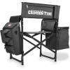 PICNIC TIME NCAA Alabama Crimson Tide Fusion Camping Chair with Side Table and Soft Cooler, Beach Chair for Adults, Lawn Chair, (Dark Gray with Black Accents)