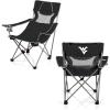 Picnic TIME NCAA Alabama Crimson Tide Campsite Camping Chair, Picnic Chair, Outdoor Folding Chair with Carry Bag, Beach Chair, (Black with Gray Accents)(West Virginia Mountaineers)