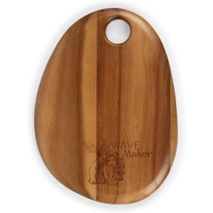 PICNIC TIME Disney Little Mermaid Pebble Serving Board, Ariel Inspired Acacia Wood Charcuterie and Cheese Board with Hanging Cutout for Entertaining and Display (Natural Brown)