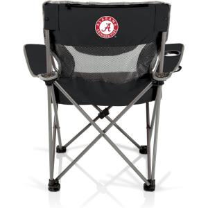 Picnic TIME NCAA Alabama Crimson Tide Campsite Camping Chair, Picnic Chair, Outdoor Folding Chair with Carry Bag, Beach Chair, (Black with Gray Accents)(Alabama Crimson Tide)