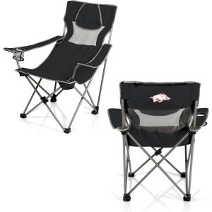 Picnic TIME NCAA Alabama Crimson Tide Campsite Camping Chair, Picnic Chair, Outdoor Folding Chair with Carry Bag, Beach Chair, (Black with Gray Accents)(Arkansas Razorbacks)