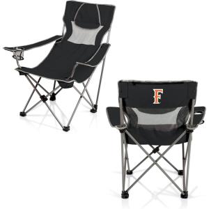 Picnic TIME NCAA Alabama Crimson Tide Campsite Camping Chair, Picnic Chair, Outdoor Folding Chair with Carry Bag, Beach Chair, (Black with Gray Accents)(Cal State Fullerton Titans)