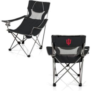 Picnic TIME NCAA Alabama Crimson Tide Campsite Camping Chair, Picnic Chair, Outdoor Folding Chair with Carry Bag, Beach Chair, (Black with Gray Accents)(Indiana Hoosiers)