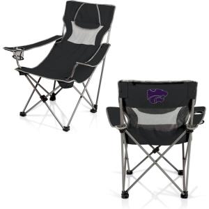 Picnic TIME NCAA Alabama Crimson Tide Campsite Camping Chair, Picnic Chair, Outdoor Folding Chair with Carry Bag, Beach Chair, (Black with Gray Accents)(Kansas State Wildcats)
