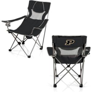 Picnic TIME NCAA Alabama Crimson Tide Campsite Camping Chair, Picnic Chair, Outdoor Folding Chair with Carry Bag, Beach Chair, (Black with Gray Accents)(Purdue Boilermakers)