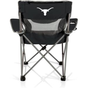 Picnic TIME NCAA Alabama Crimson Tide Campsite Camping Chair, Picnic Chair, Outdoor Folding Chair with Carry Bag, Beach Chair, (Black with Gray Accents)(Texas Longhorns)