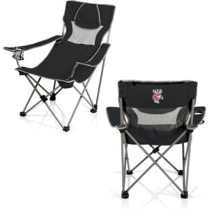 Picnic TIME NCAA Alabama Crimson Tide Campsite Camping Chair, Picnic Chair, Outdoor Folding Chair with Carry Bag, Beach Chair, (Black with Gray Accents)(Wisconsin Badgers)