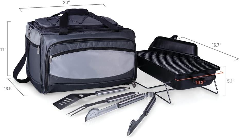 image:imagePICNIC TIME ONIVA a Brand Arizona State Sun Devils Buccaneer Portable Charcoal Grill amp Cooler Tote Black with Gray Accents