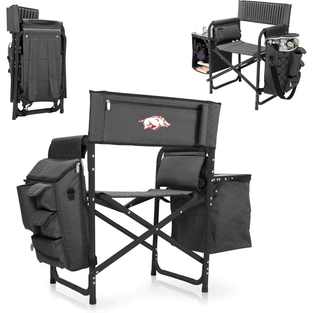 image:imagePICNIC TIME NCAA Arkansas Razorbacks Fusion Camping Chair with Side Table and Soft Cooler Beach Chair for Adults Lawn Chair