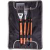 PICNIC TIME NCAA Arkansas Razorbacks 3-Piece BBQ Tote & Grill Accessories Set, Outdoor Gril Set with Case, BBQ Spatula, BBQ Fork, and BBQ Tongs, (Black with Gray Accents)