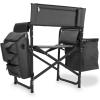 PICNIC TIME NCAA Arkansas Razorbacks Fusion Camping Chair with Side Table and Soft Cooler – Beach Chair for Adults – Lawn Chair(Dark Gray With Black Accents)