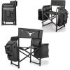 PICNIC TIME NCAA Arkansas Razorbacks Fusion Camping Chair with Side Table and Soft Cooler – Beach Chair for Adults – Lawn Chair(Dark Gray With Black Accents)