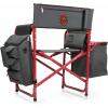 PICNIC TIME NCAA Arkansas Razorbacks Fusion Camping Chair with Side Table and Soft Cooler – Beach Chair for Adults – Lawn Chair(Dark Gray With Red Accents)