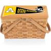 PICNIC TIME NCAA App State Mountaineers Poppy Personal Picnic Basket, Insulated Lunch Bag, Retro Lunch Box, (Beige)