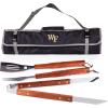 PICNIC TIME NCAA Arkansas Razorbacks 3-Piece BBQ Tote & Grill Accessories Set, Outdoor Gril Set with Case, BBQ Spatula, BBQ Fork, and BBQ Tongs, (Black with Gray Accents)