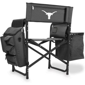 PICNIC TIME NCAA Arkansas Razorbacks Fusion Camping Chair with Side Table and Soft Cooler – Beach Chair for Adults – Lawn Chair(Dark Gray With Black Accents)