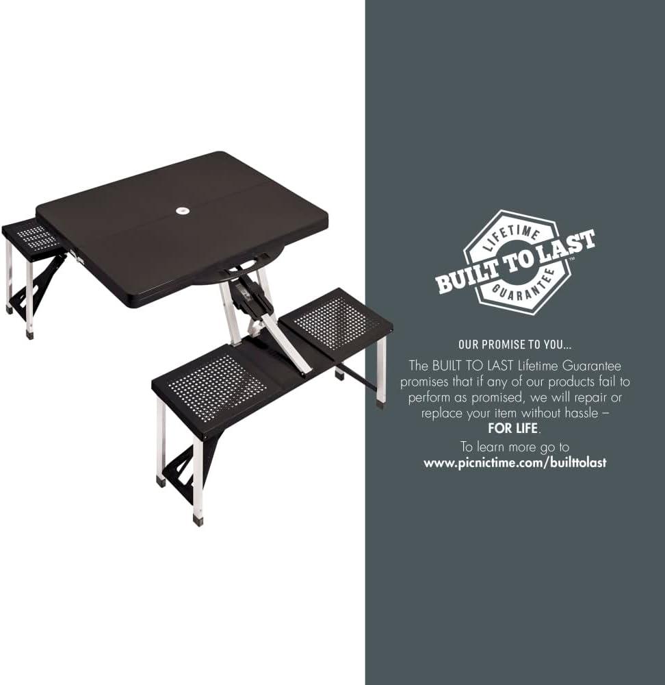 image:imagePICNIC TIME NCAA Army Black Knights Folding Picnic Table Camping Table Outdoor Table with Umbrella Hole Black