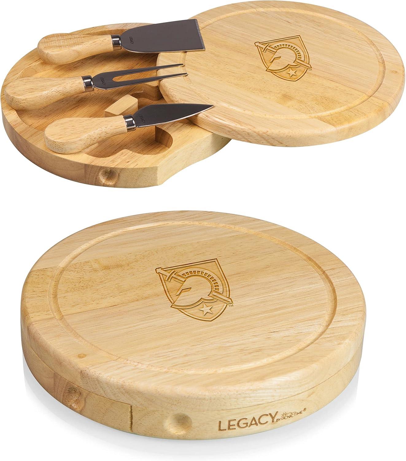 image:imagePICNIC TIME NCAA West Point Black Knights Brie Cheese Board and Knife Set Charcuterie Board Set Wood Cutting Board Parawood