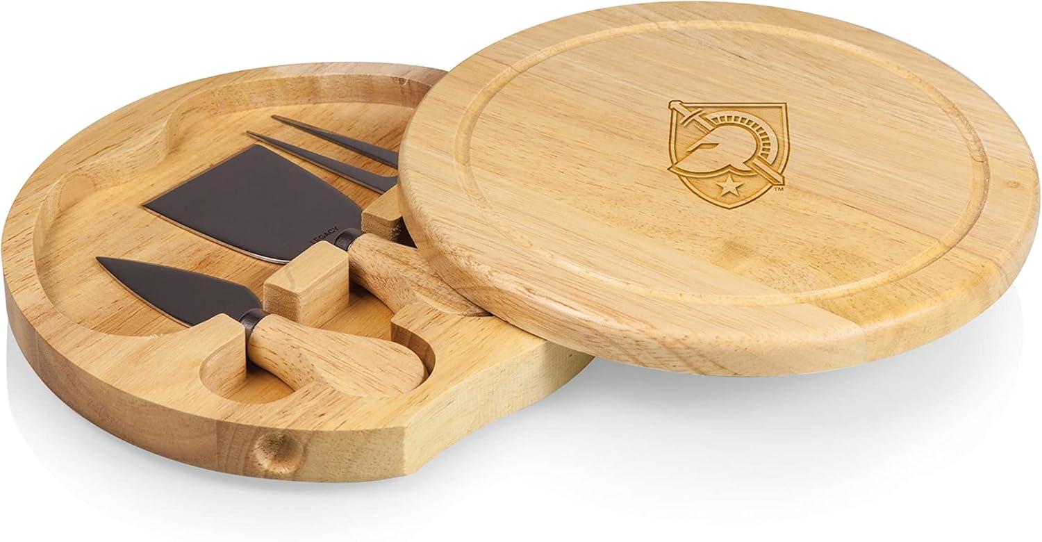 image:imagePICNIC TIME NCAA West Point Black Knights Brie Cheese Board and Knife Set Charcuterie Board Set Wood Cutting Board Parawood