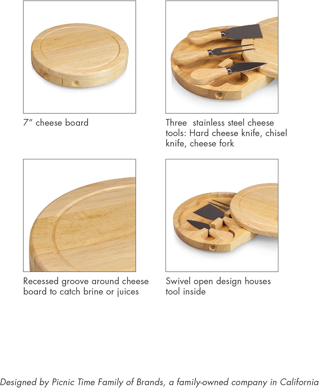 image:imagePICNIC TIME NCAA West Point Black Knights Brie Cheese Board and Knife Set Charcuterie Board Set Wood Cutting Board Parawood