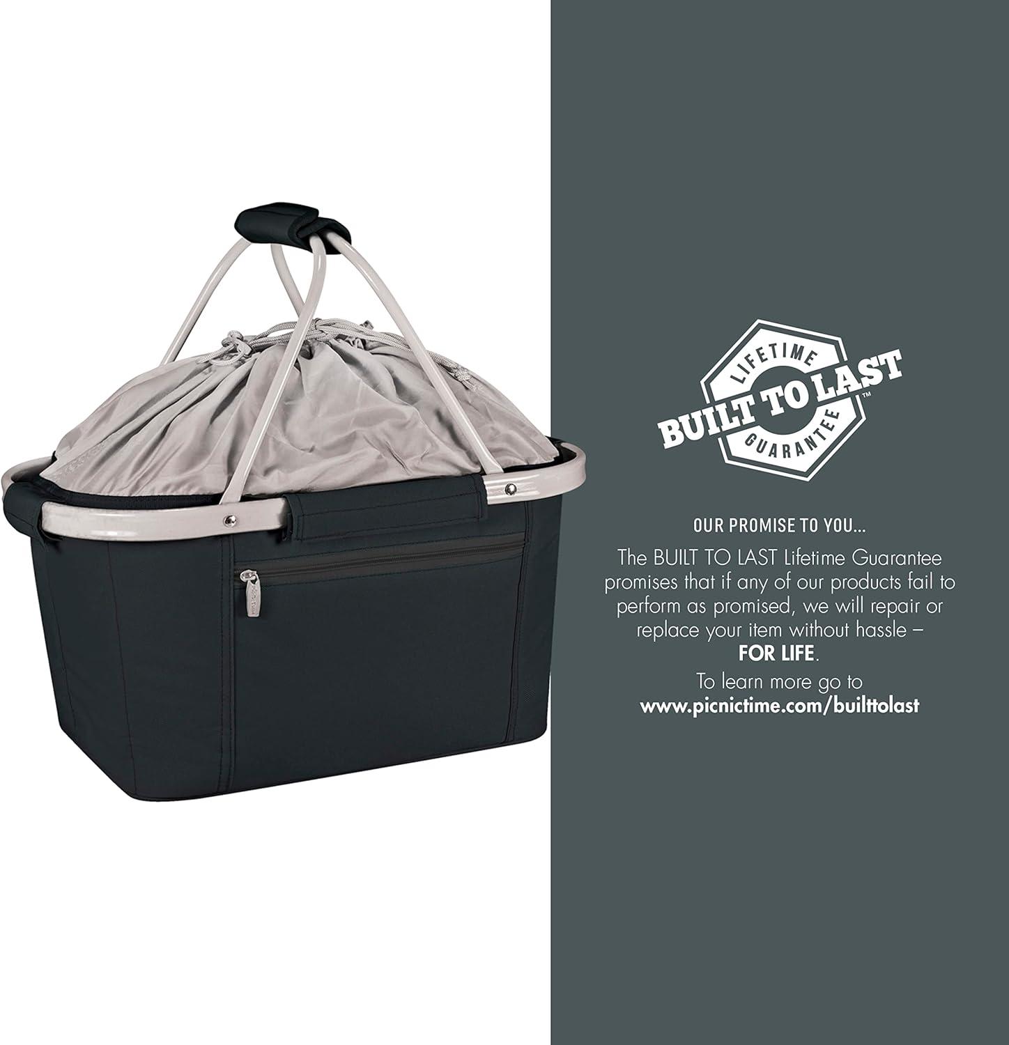 image:imagePICNIC TIME NCAA West Point Black Knights Metro Shopping Basket Insulated Picnic Basket Collapsible Market Basket Utility Tote Cooler BagClemson Tigers