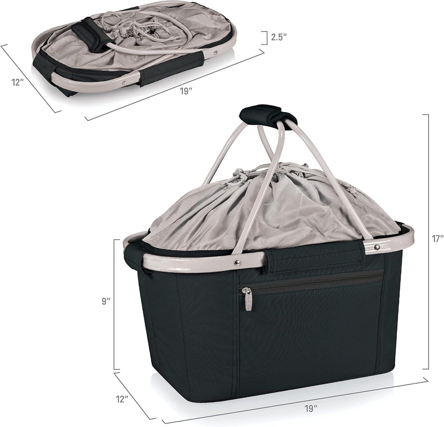 image:imagePICNIC TIME NCAA West Point Black Knights Metro Shopping Basket Insulated Picnic Basket Collapsible Market Basket Utility Tote Cooler BagClemson Tigers