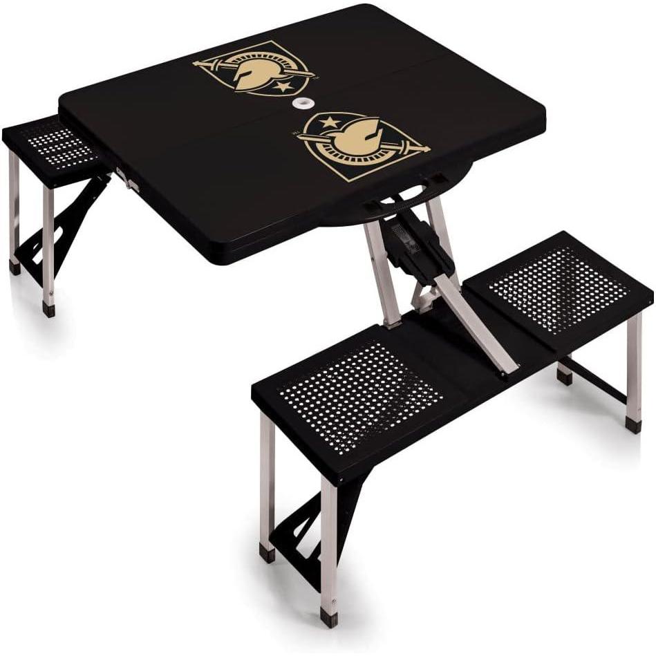 image:imagePICNIC TIME NCAA Army Black Knights Folding Picnic Table Camping Table Outdoor Table with Umbrella Hole Black