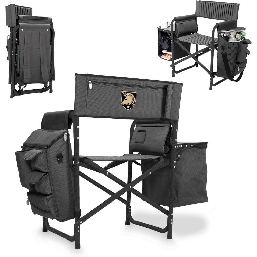 image:imagePICNIC TIME NCAA Army Black Knights Fusion Camping Chair with Side Table and Soft Cooler Beach Chair for Adults Lawn Chair