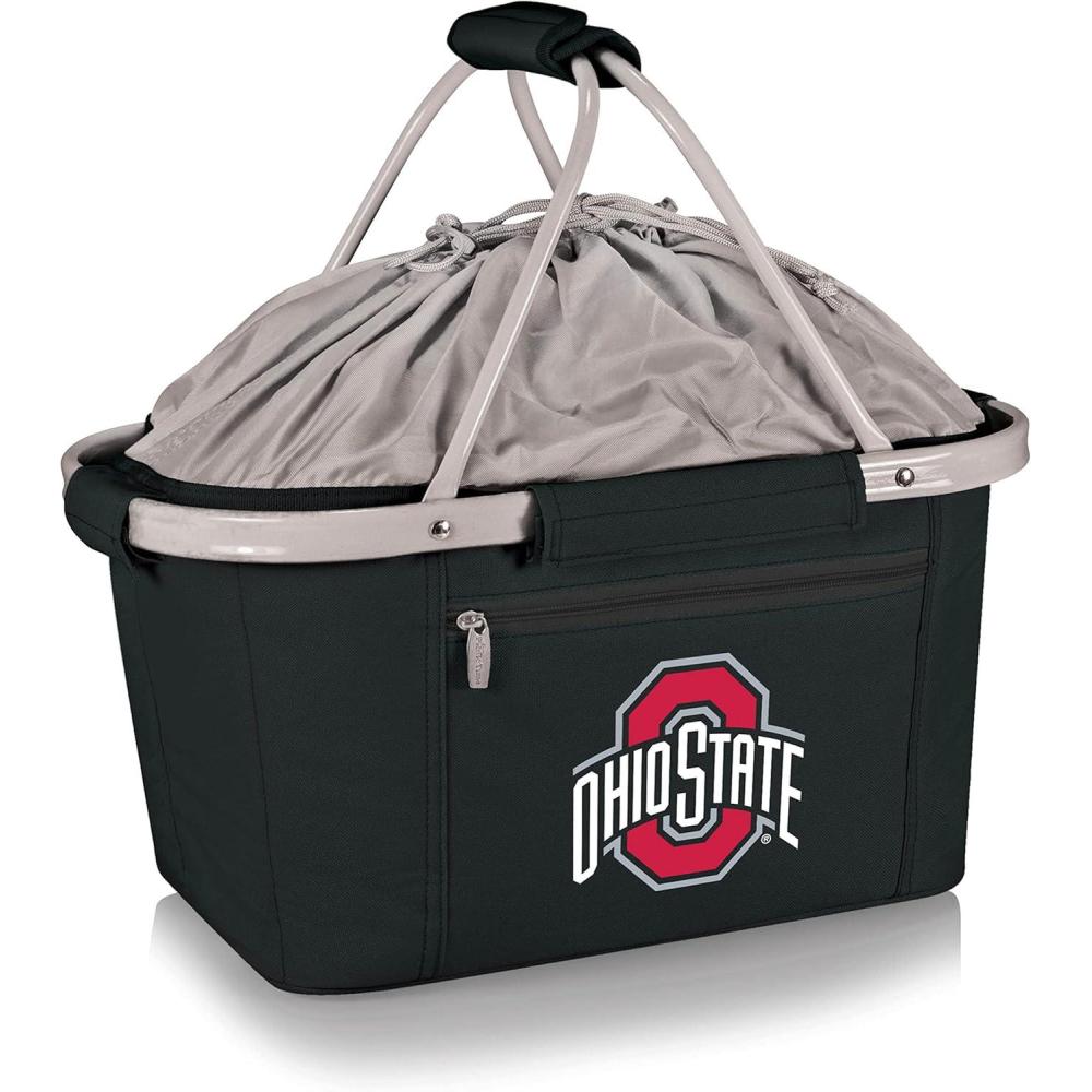 image:imagePICNIC TIME NCAA West Point Black Knights Metro Shopping Basket Insulated Picnic Basket Collapsible Market Basket Utility Tote Cooler BagOhio State Buckeyes