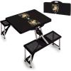 PICNIC TIME NCAA Army Black Knights Folding Picnic Table – Camping Table – Outdoor Table with Umbrella Hole, (Black)