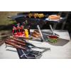 PICNIC TIME NCAA West Point Black Knights 3-Piece BBQ Tote & Grill Accessories Set, Outdoor Gril Set with Case, BBQ Spatula, BBQ Fork, and BBQ Tongs, (Black with Gray Accents)