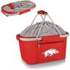 PICNIC TIME NCAA West Point Black Knights Metro Shopping Basket – Insulated Picnic Basket – Collapsible Market Basket – Utility Tote Cooler Bag(Arkansas Razorbacks)