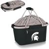 PICNIC TIME NCAA West Point Black Knights Metro Shopping Basket – Insulated Picnic Basket – Collapsible Market Basket – Utility Tote Cooler Bag(Michigan State Spartans)