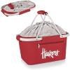 PICNIC TIME NCAA West Point Black Knights Metro Shopping Basket – Insulated Picnic Basket – Collapsible Market Basket – Utility Tote Cooler Bag(Nebraska Cornhuskers)