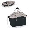 PICNIC TIME NCAA West Point Black Knights Metro Shopping Basket – Insulated Picnic Basket – Collapsible Market Basket – Utility Tote Cooler Bag(Texas Longhorns)