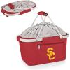 PICNIC TIME NCAA West Point Black Knights Metro Shopping Basket – Insulated Picnic Basket – Collapsible Market Basket – Utility Tote Cooler Bag(USC Trojans)