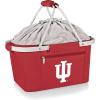 PICNIC TIME NCAA West Point Black Knights Metro Shopping Basket – Insulated Picnic Basket – Collapsible Market Basket – Utility Tote Cooler Bag(Indiana Hoosiers)