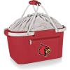 PICNIC TIME NCAA West Point Black Knights Metro Shopping Basket – Insulated Picnic Basket – Collapsible Market Basket – Utility Tote Cooler Bag(Louisville Cardinals)
