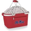 PICNIC TIME NCAA West Point Black Knights Metro Shopping Basket – Insulated Picnic Basket – Collapsible Market Basket – Utility Tote Cooler Bag(Mississippi Old Miss Rebels)