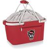 PICNIC TIME NCAA West Point Black Knights Metro Shopping Basket – Insulated Picnic Basket – Collapsible Market Basket – Utility Tote Cooler Bag(North Carolina State Wolfpack)