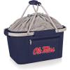 PICNIC TIME NCAA West Point Black Knights Metro Shopping Basket – Insulated Picnic Basket – Collapsible Market Basket – Utility Tote Cooler Bag(Ole miss rebels)